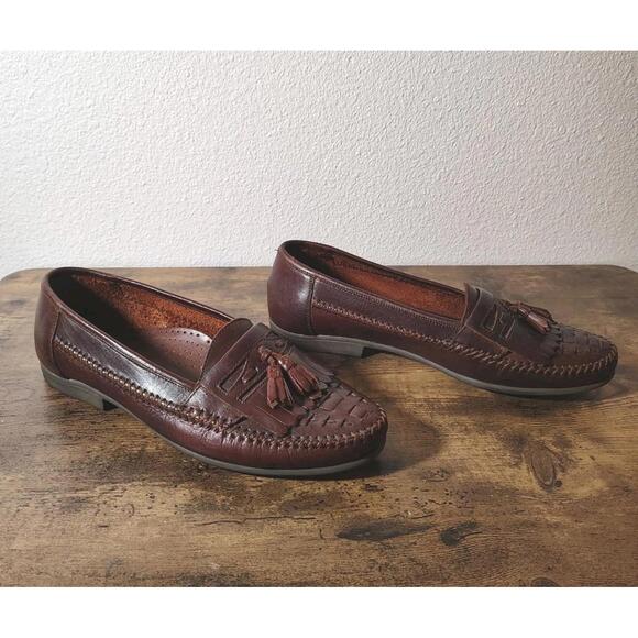 Vintage Levi's Men's Loafers New Castle Brown Leather Sz 10 - Picture 2 of 9